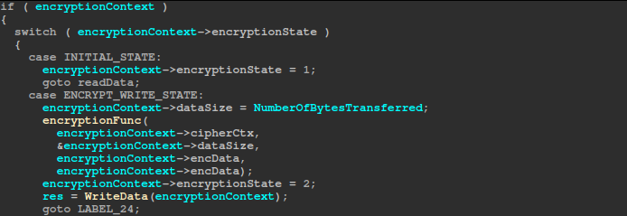 Write encrypted chunk.